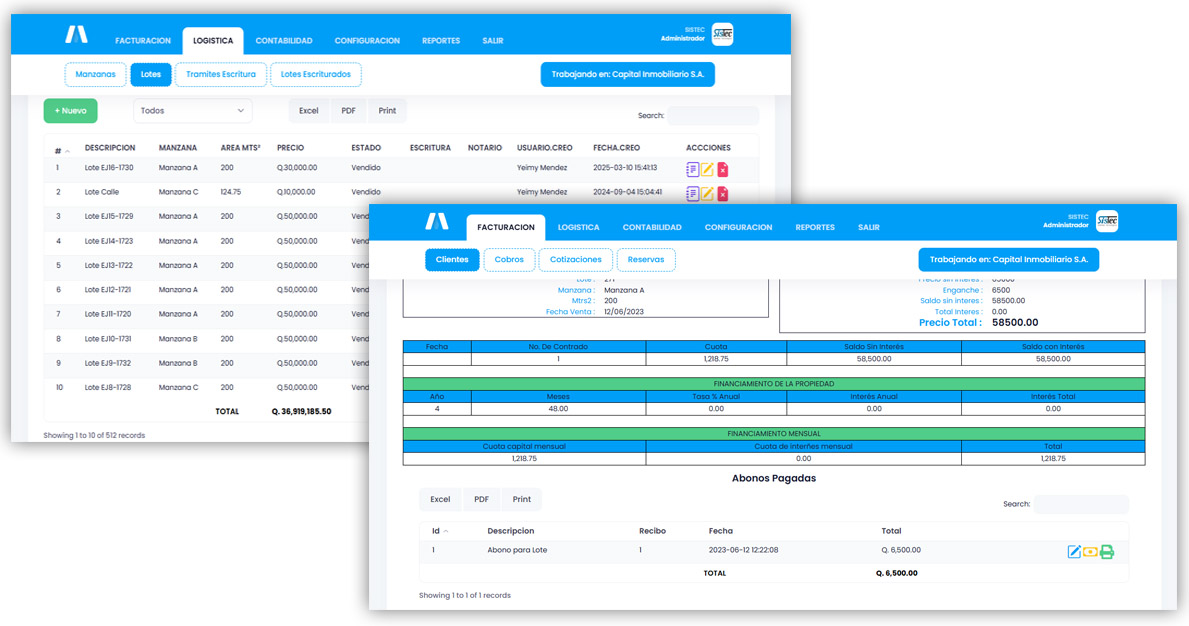 Sistema de Control de Lotificaciones
